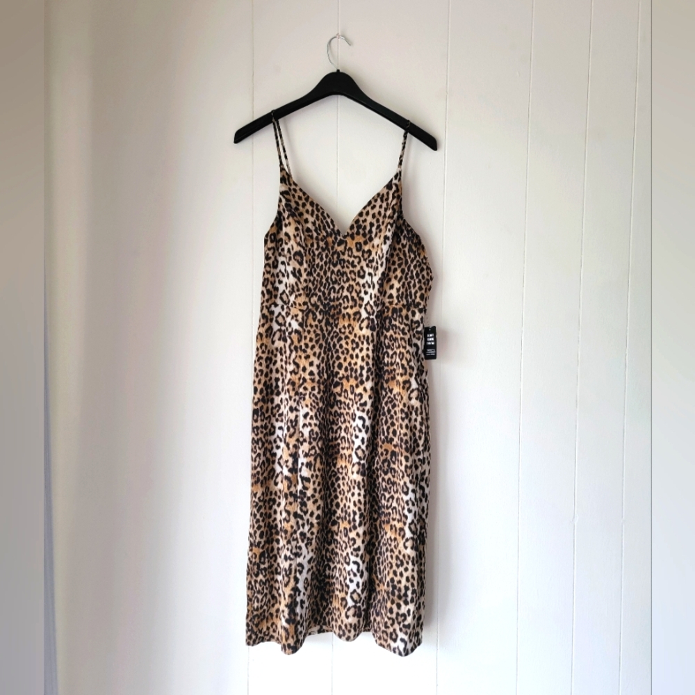 Express Leopard Print Strap Dress